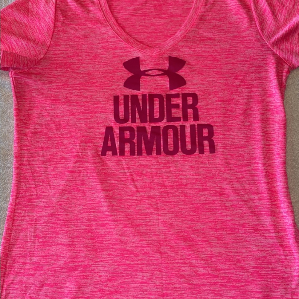 Under Armour tee. Bright pink! Size medium